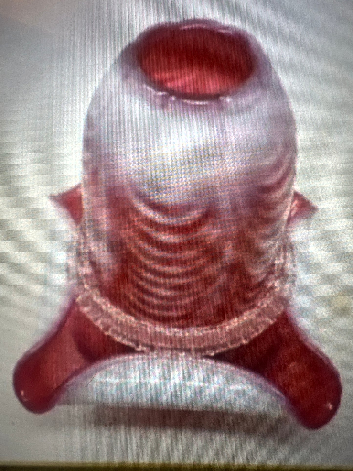 Fenton Ruby red fairy light lamp 3 piece
