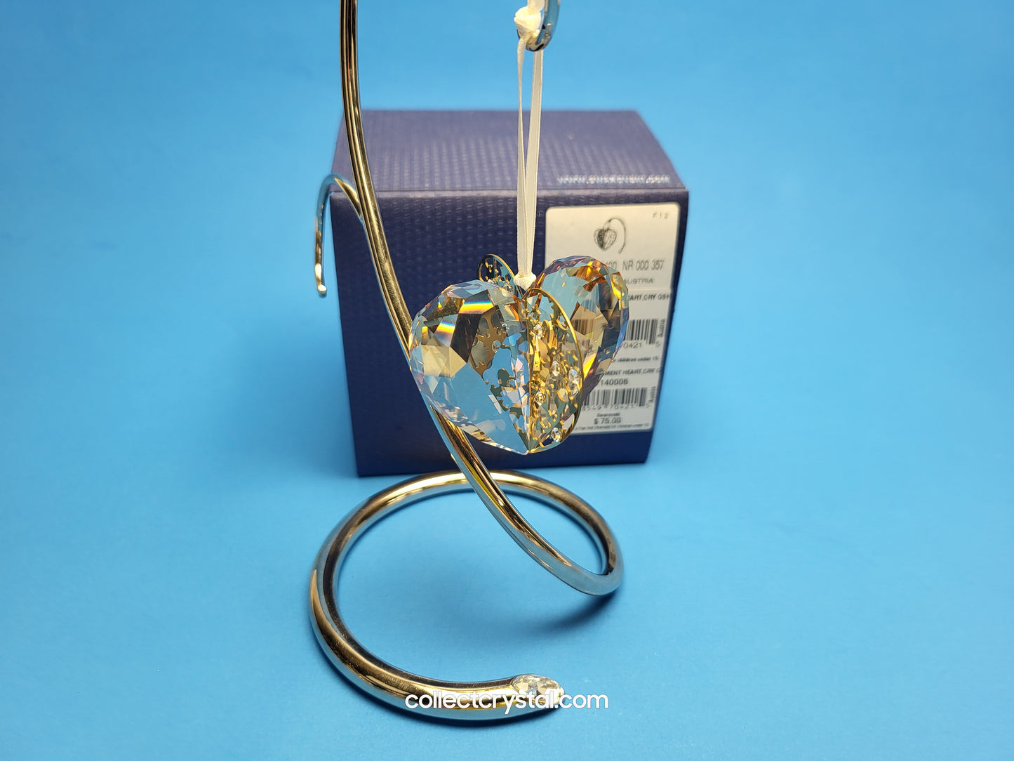 CHRISTMAS ORNAMENT – HEART CRYSTAL GOLDEN SHADOW 1140006