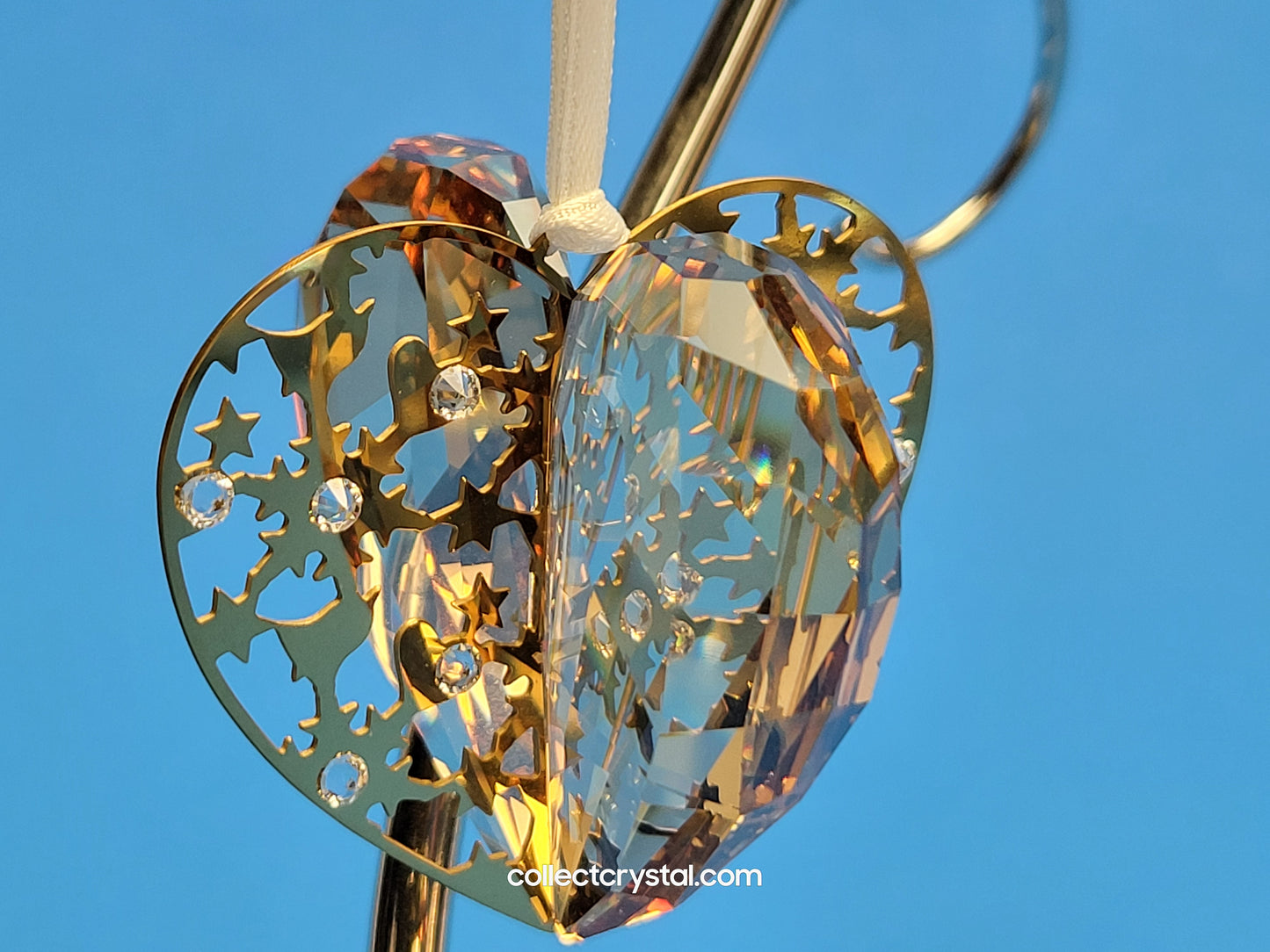CHRISTMAS ORNAMENT – HEART CRYSTAL GOLDEN SHADOW 1140006