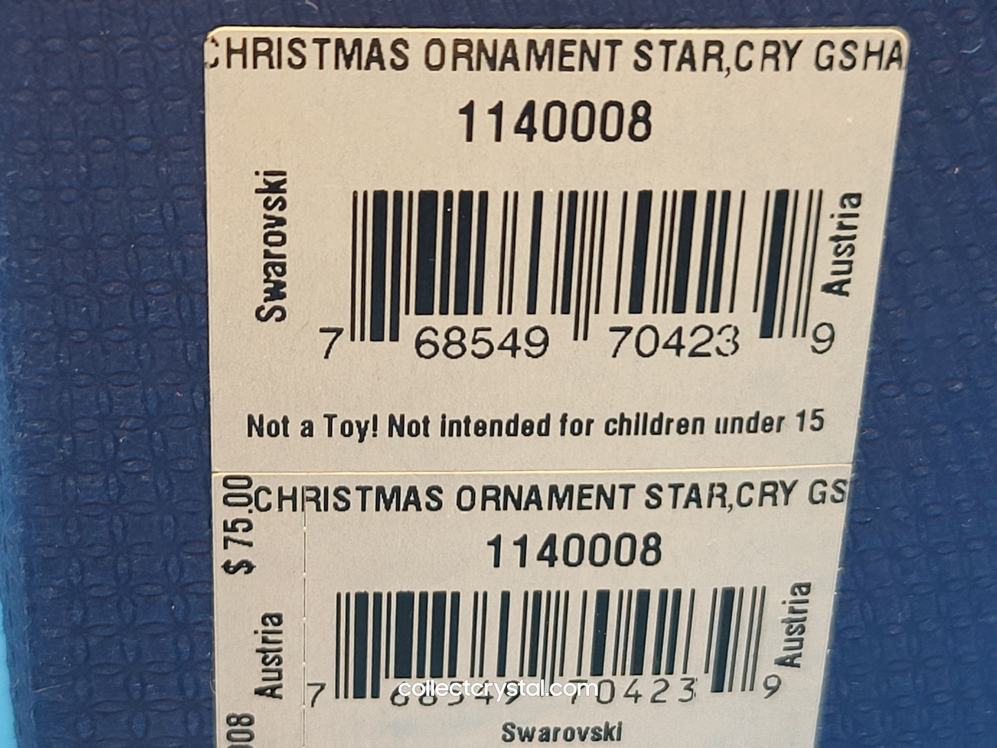 SWAROVSKI CHRISTMAS ORNAMENT – STAR CRYSTAL GOLDEN SHADOW 1140008