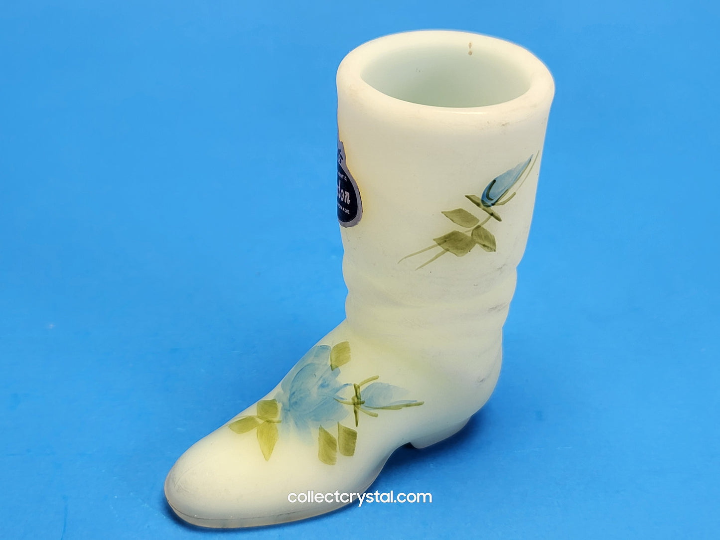 Fenton hand painted custard boot