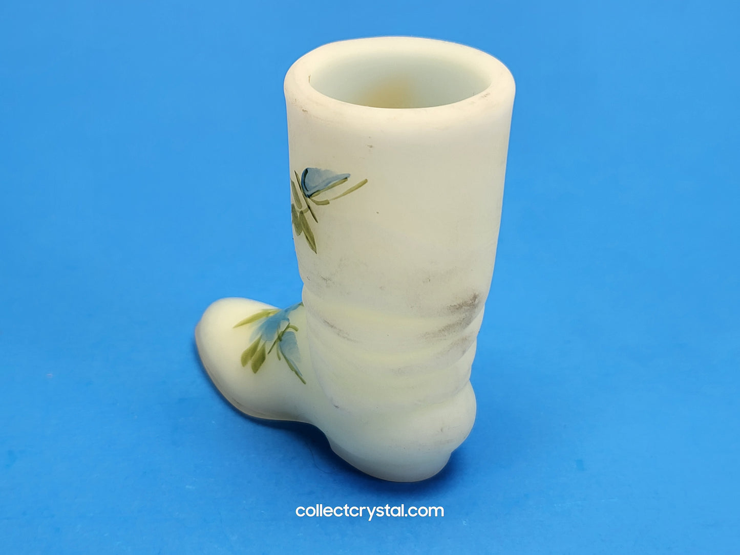 Fenton hand painted custard boot