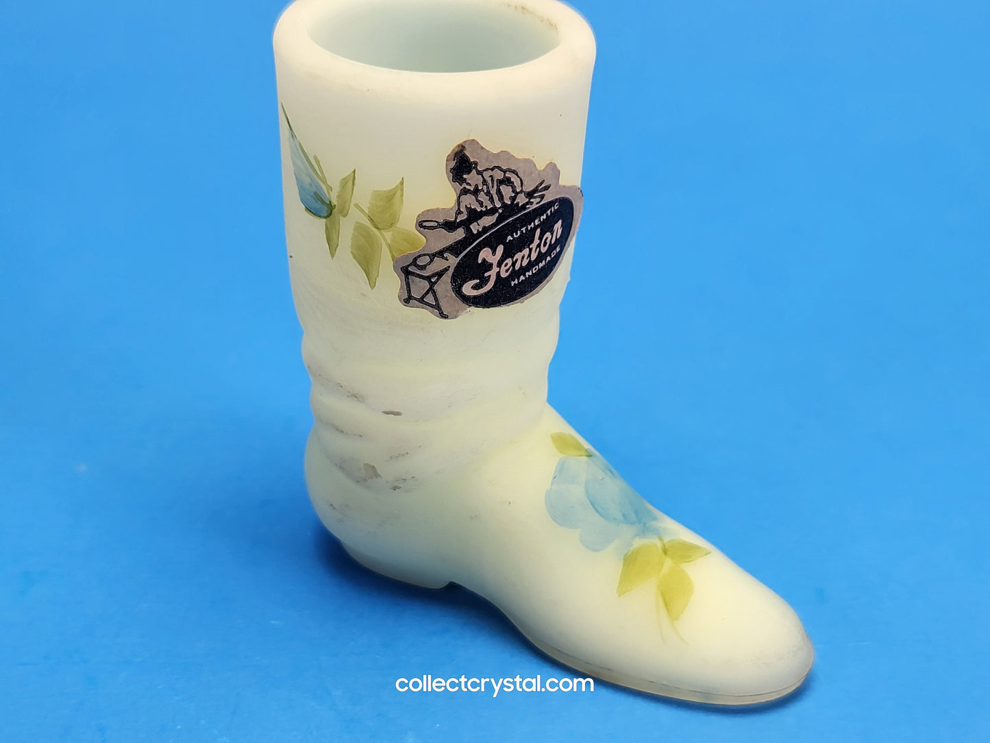 Fenton hand painted custard boot