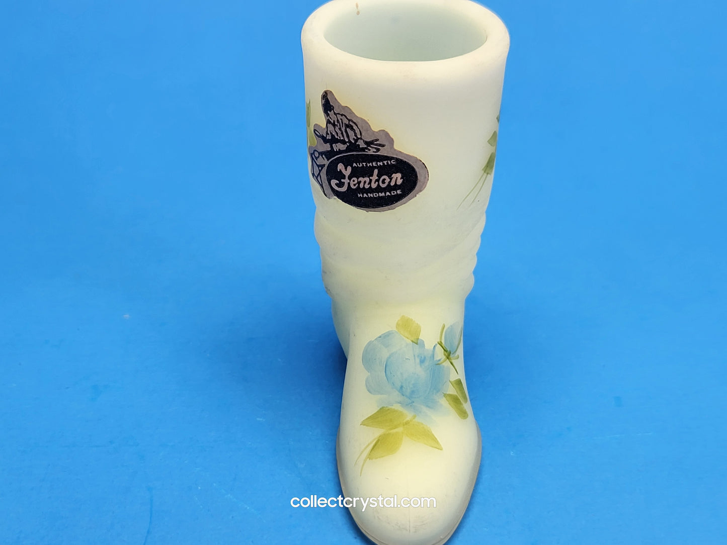 Fenton hand painted custard boot