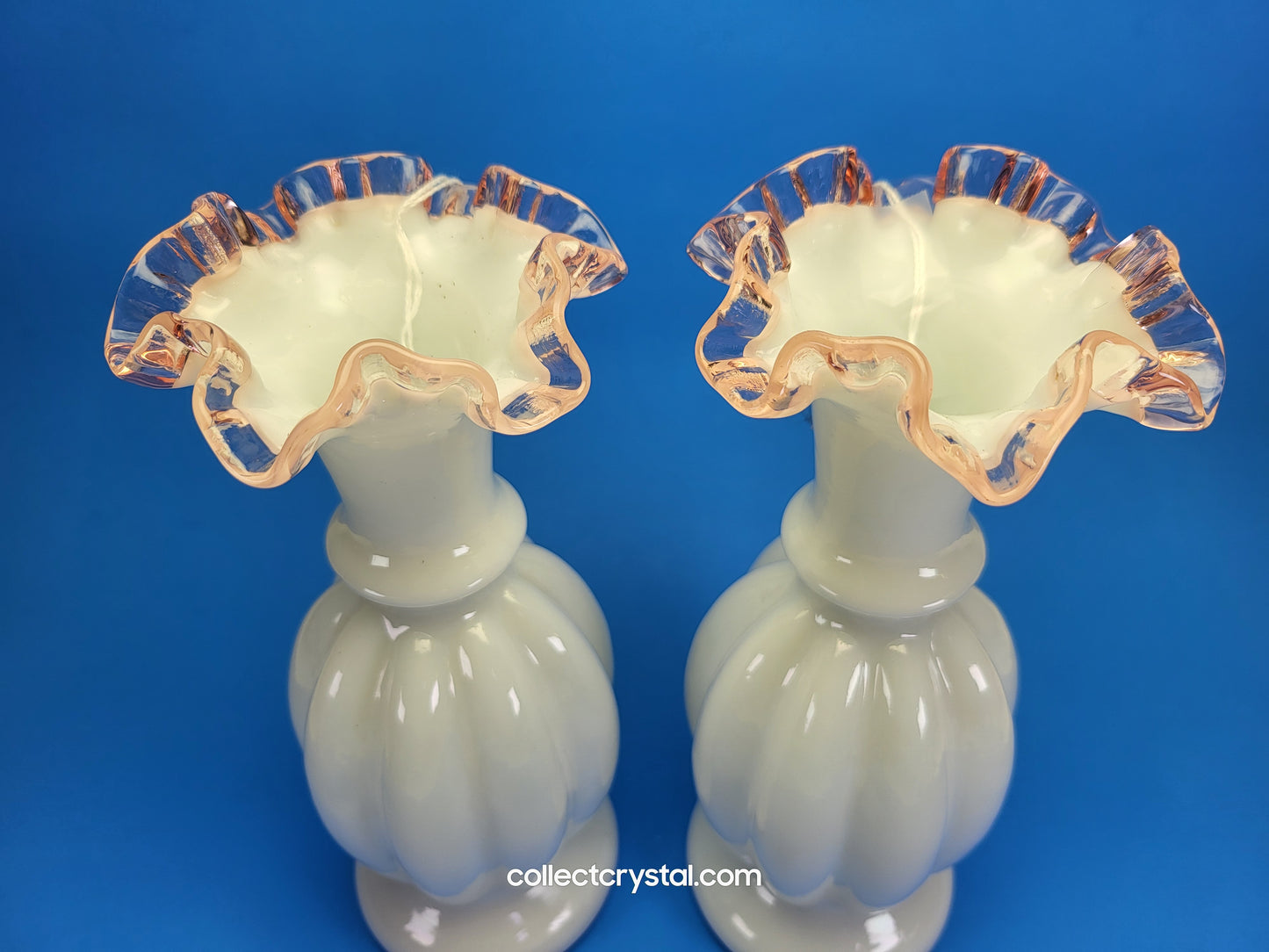 Fenton Melon Rose crest vase (1) discount if you buy both