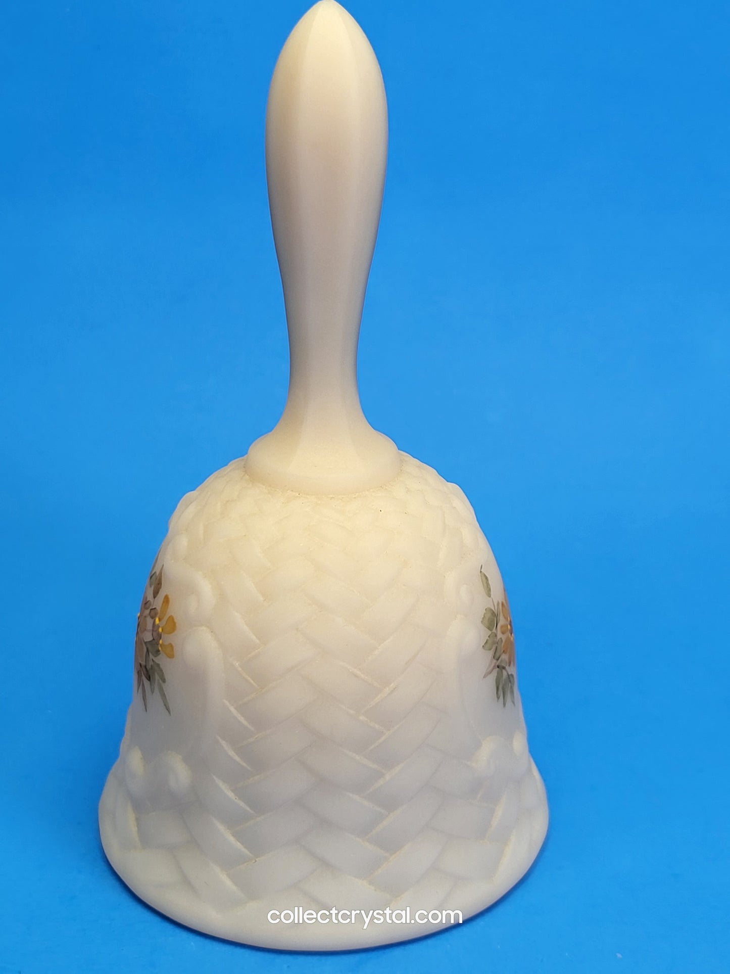 Fenton Cameo Satin Dinner Bell hand painted