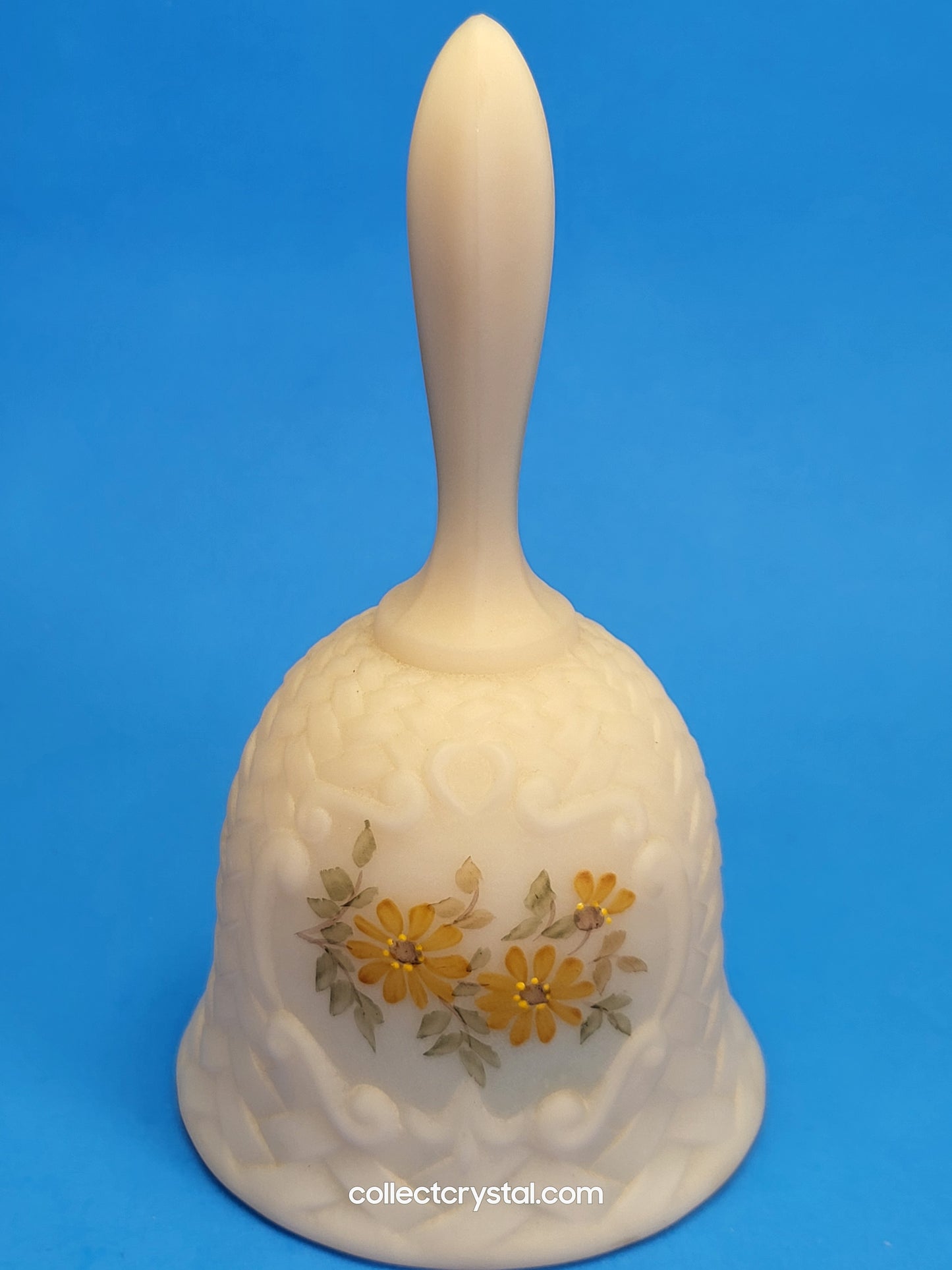 Fenton Cameo Satin Dinner Bell hand painted