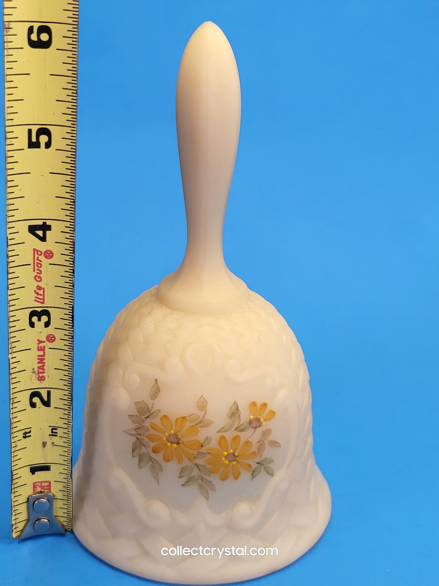 Fenton Cameo Satin Dinner Bell hand painted
