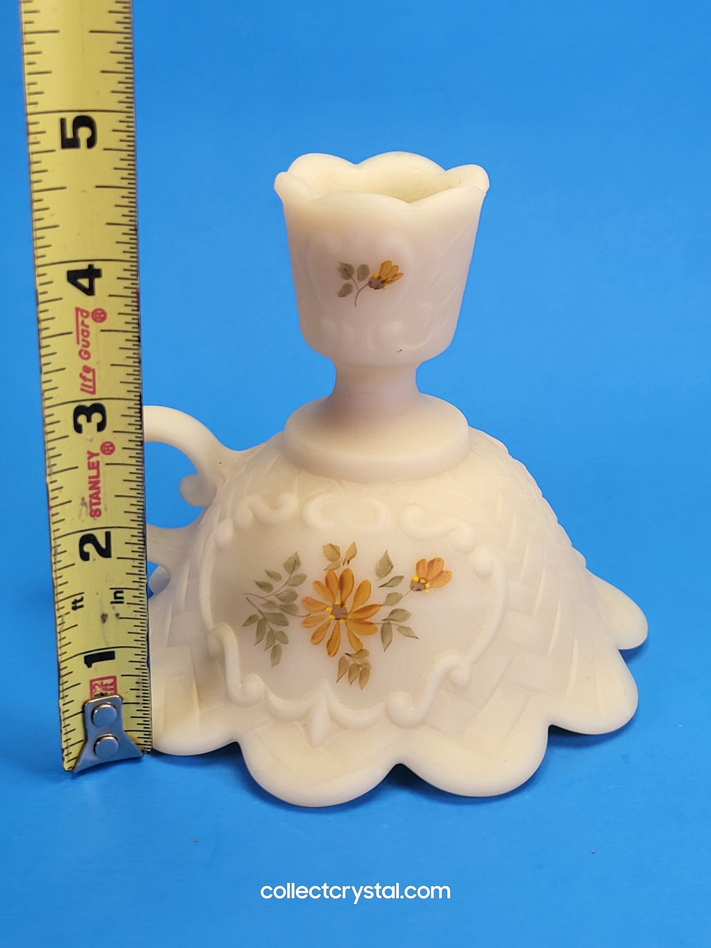 Fenton Cameo Satin Hand Painted Candle Stick holders
