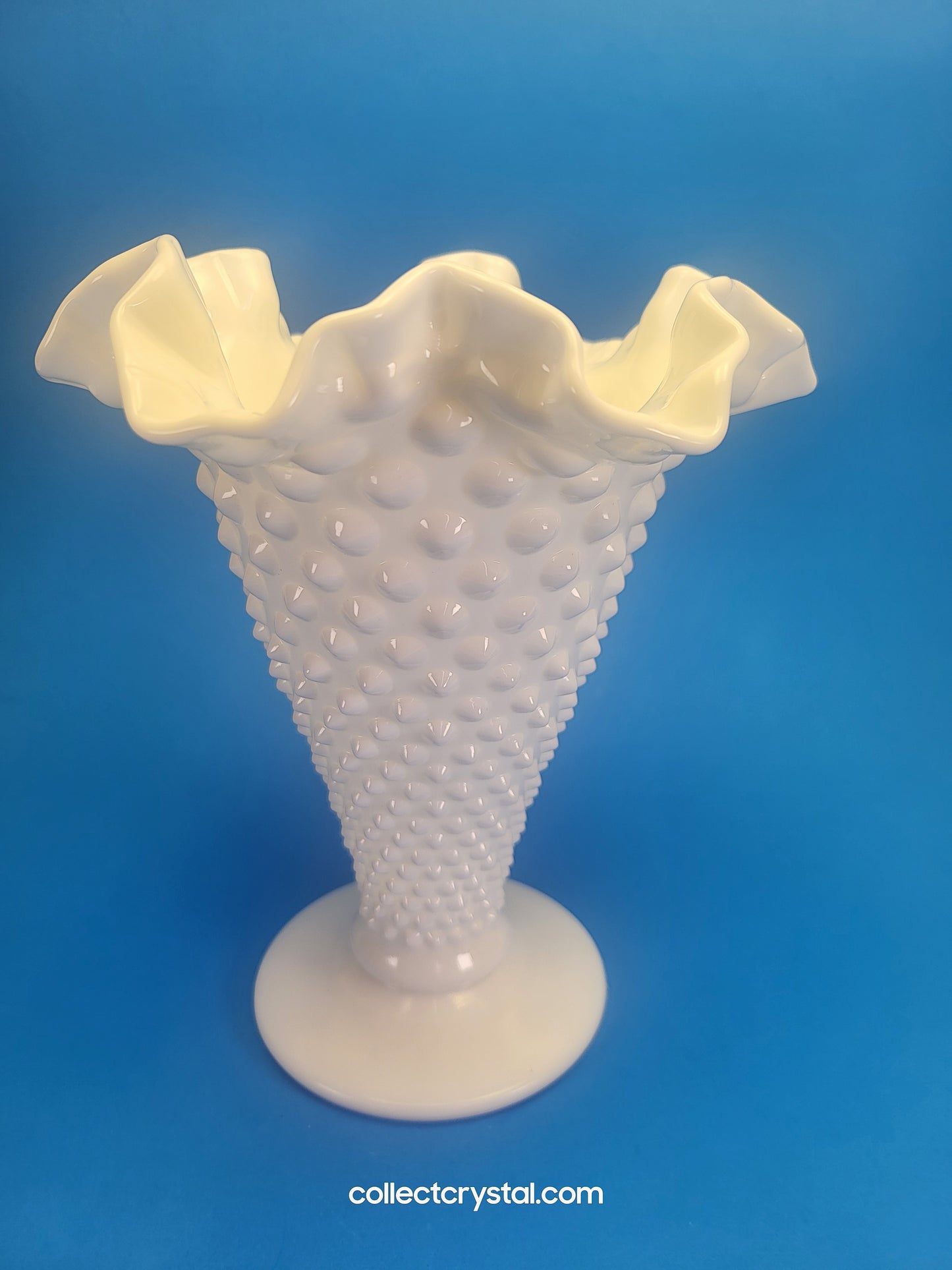 Fenton Milk Glass Hobnail Vase