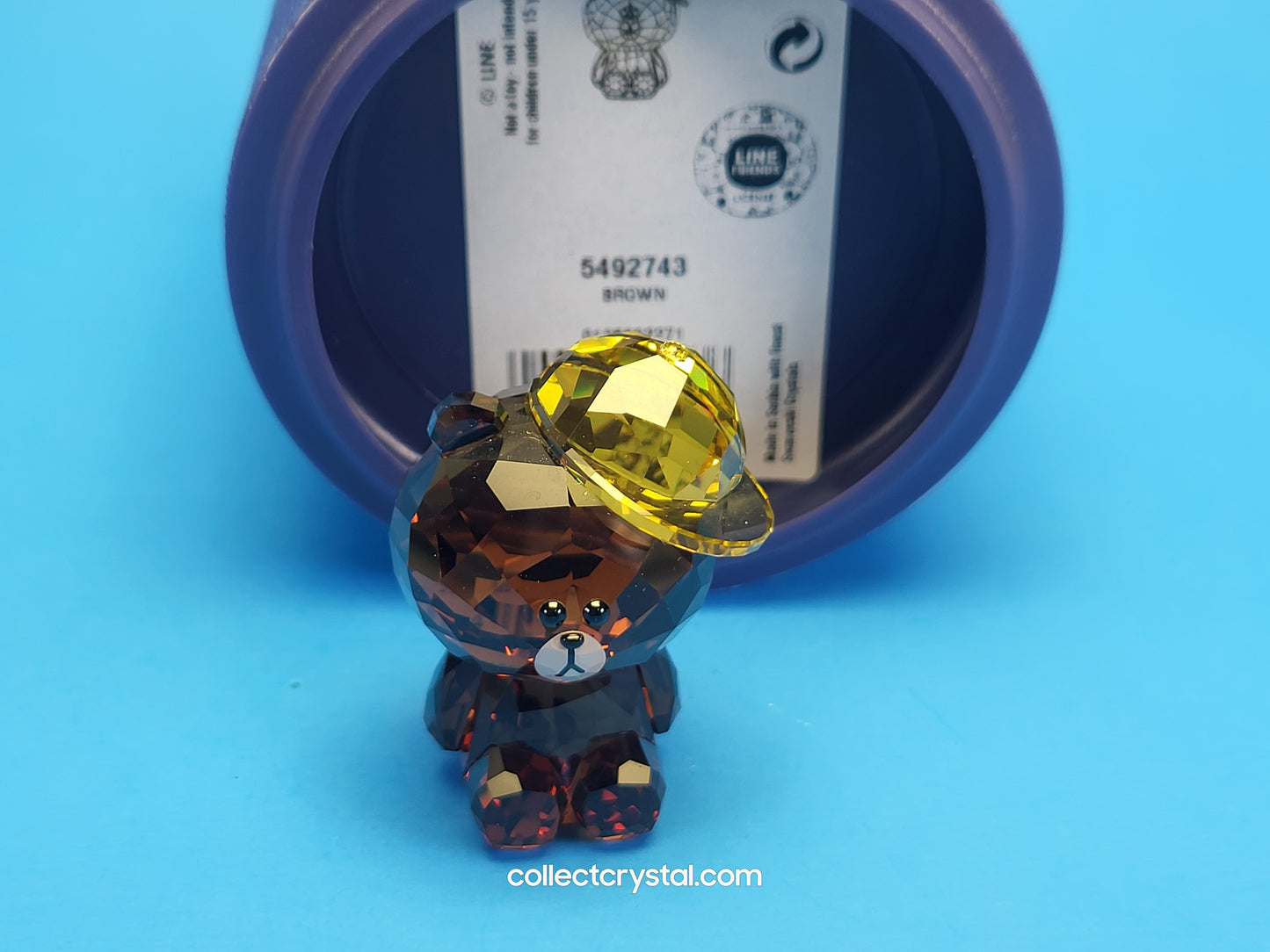 Swarovski Line Friends Brown Teddy Bear Crystal Figurine # 5492743