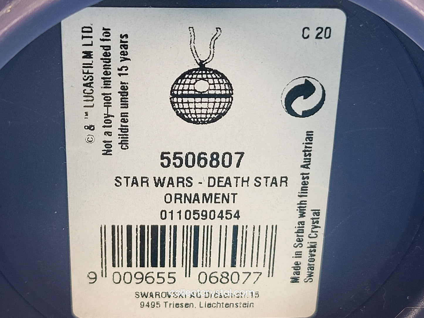 DISNEY STAR WARS – DEATH STAR ORNAMENT 5506807 DeathStar
