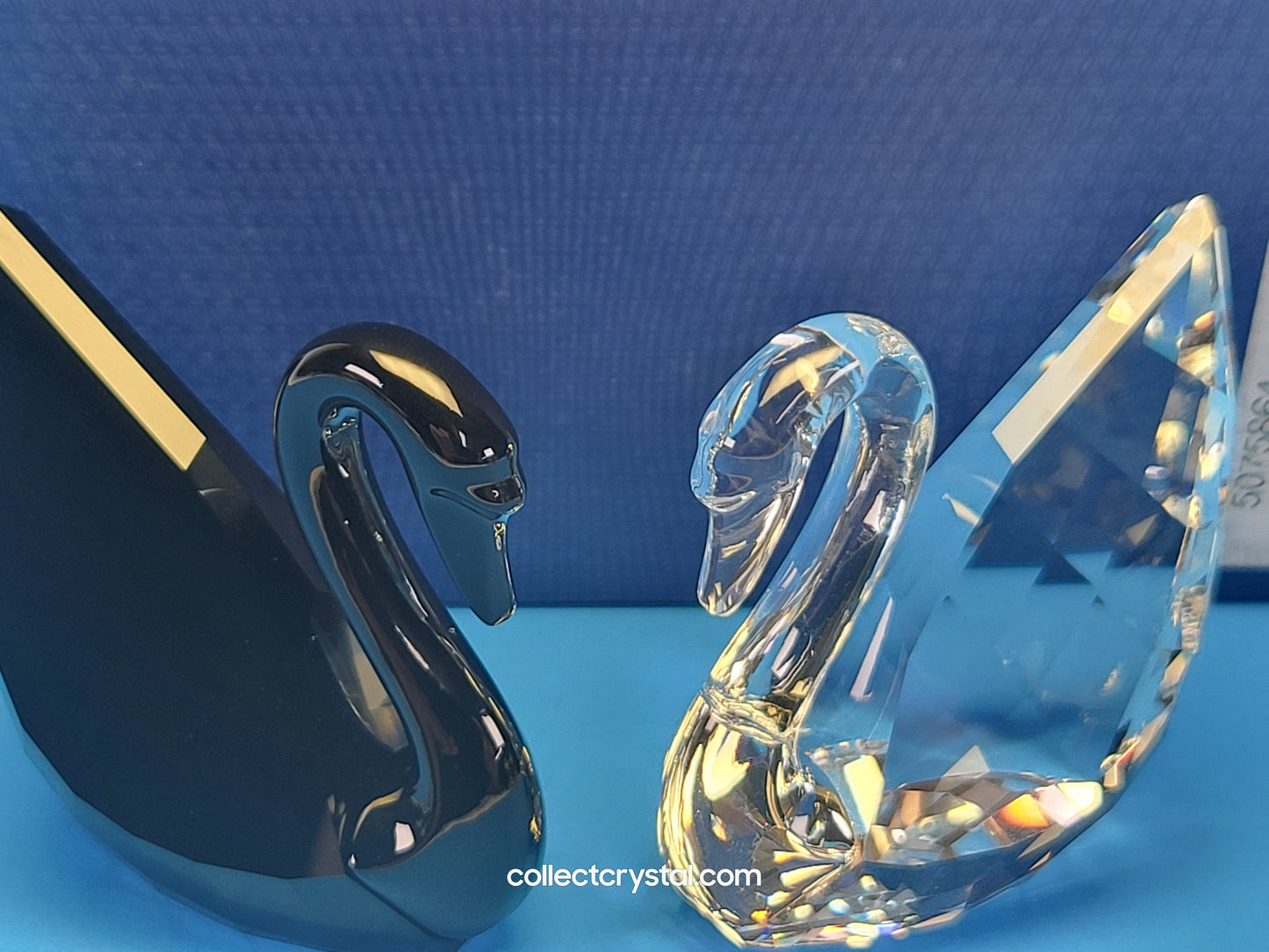 Soulmates SWANS Jet & Crystal Couple # 5075864 Designer Signed