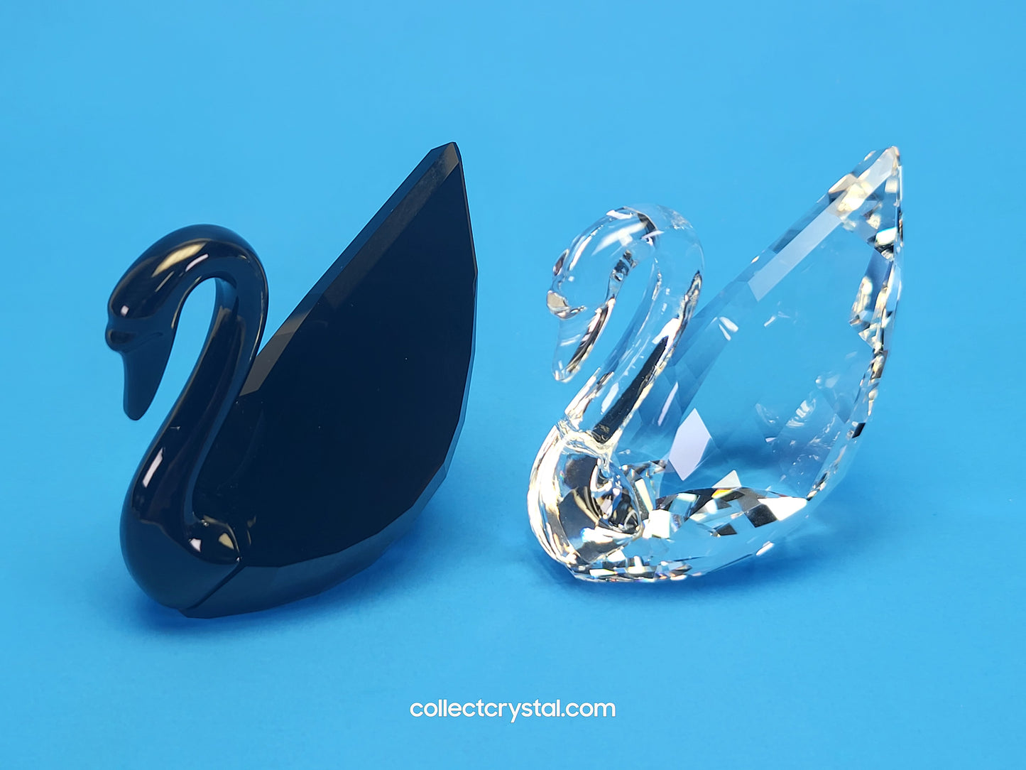 Soulmates SWANS Jet & Crystal Couple # 5075864 Designer Signed
