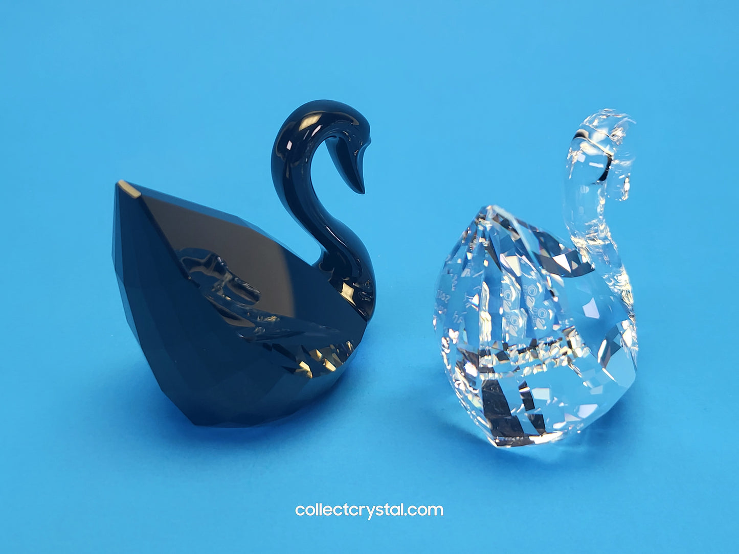 Soulmates SWANS Jet & Crystal Couple # 5075864 Designer Signed