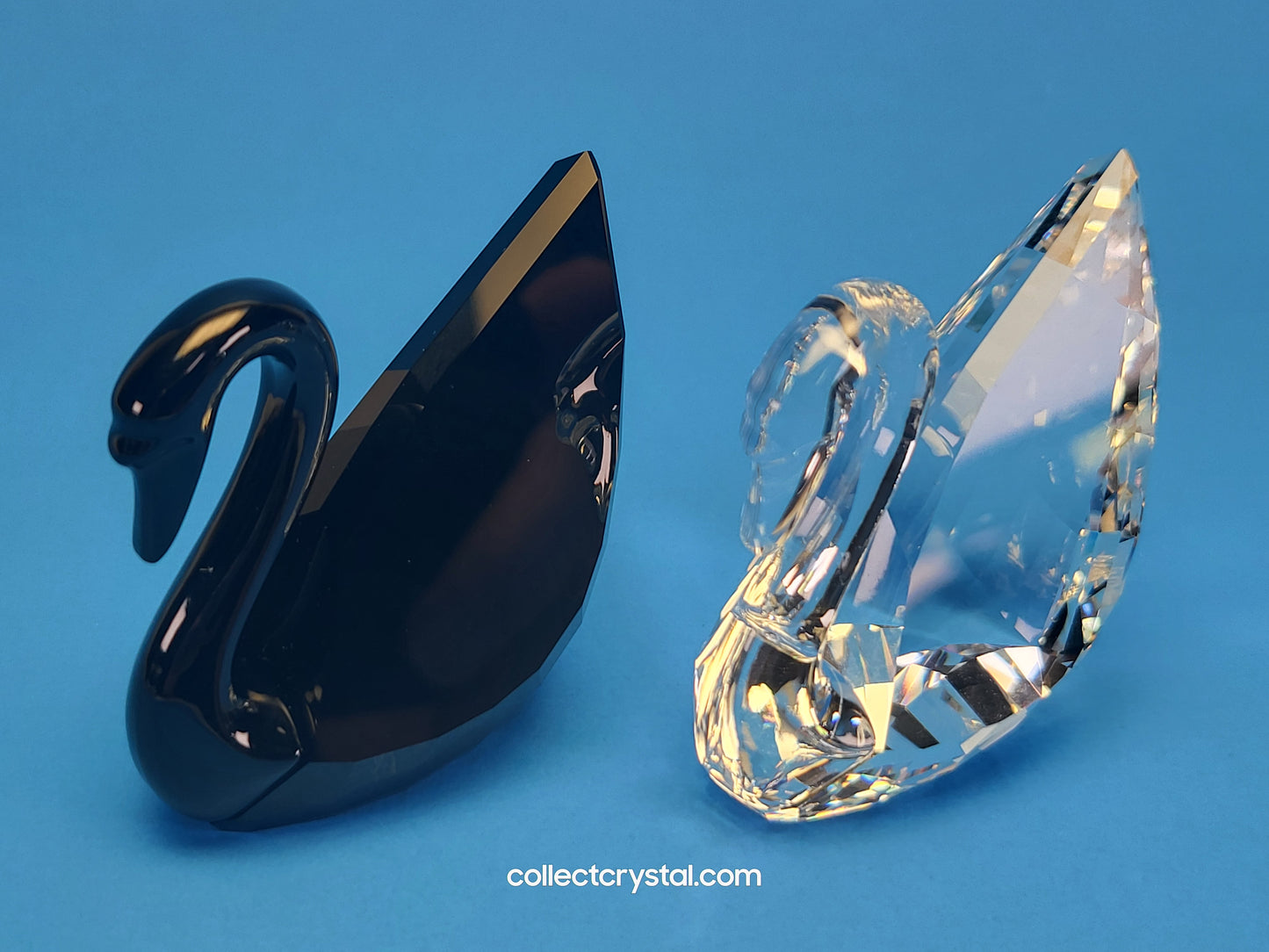 Soulmates SWANS Jet & Crystal Couple # 5075864 Designer Signed