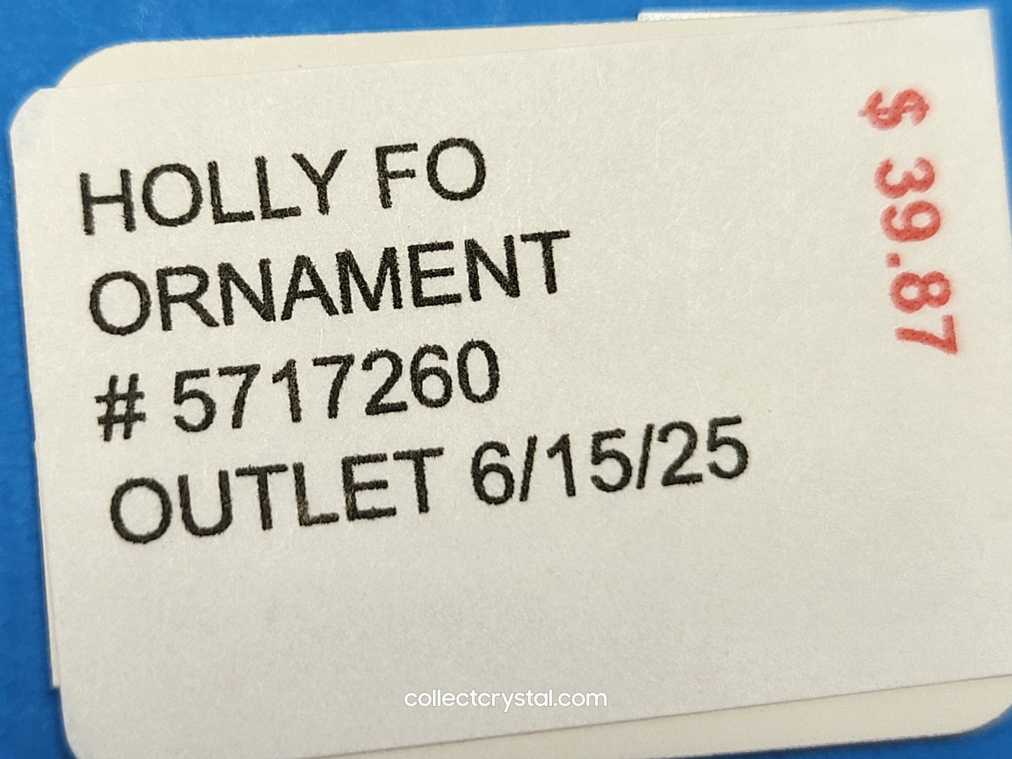 CHRISTMAS ORNAMENT – HOLLY TWO LEAVES 5286155 / 5717260