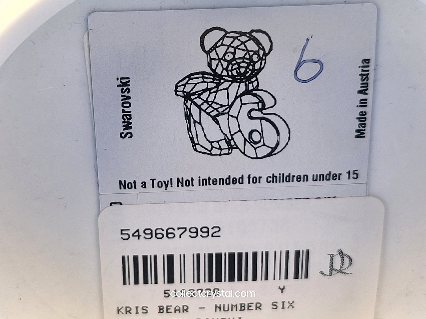 KRIS BEAR –BIRTHDAY BEAR FOR AGE NUMBER 6 SIX # 5108728