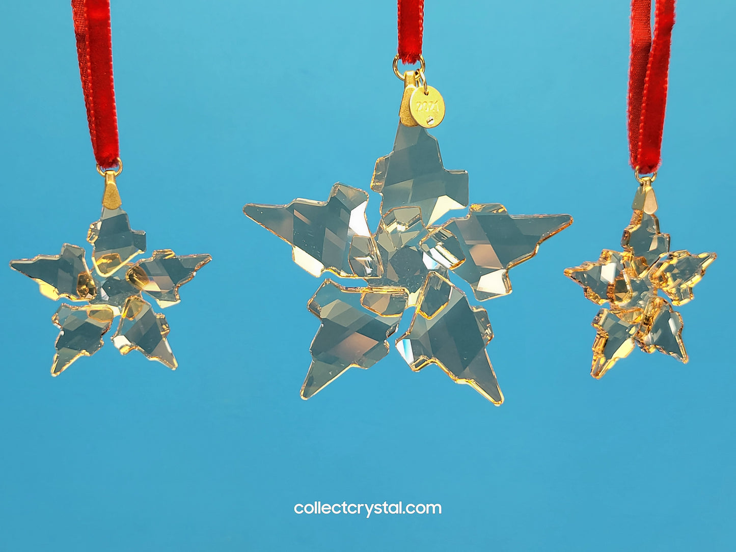 2021 CHRISTMAS ORNAMENT FESTIVE GOLD SET 5597133 Three piece set