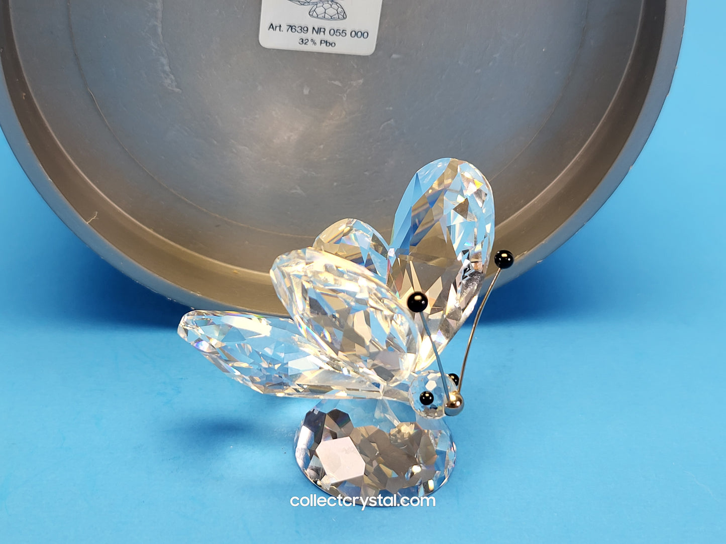 BUTTERFLY LARGE v1 BLACK TIPS ON RHODIUM ANTENNA SMALL NOSE 010002