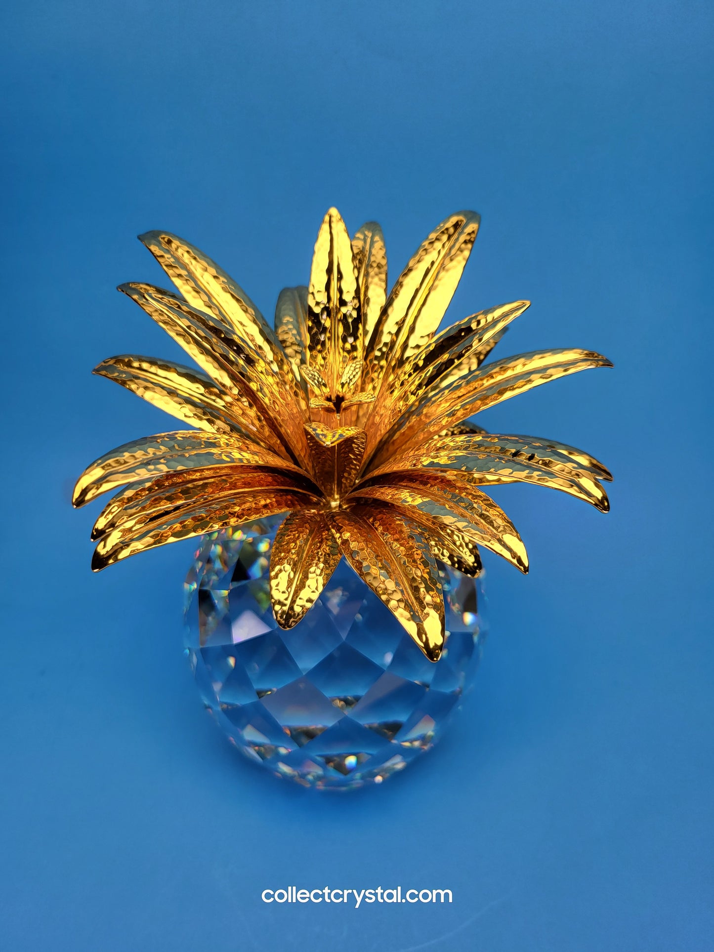 GIANT Pineapple Figurine with Gold Leaves 9.5in Tall 8lbs # 010116