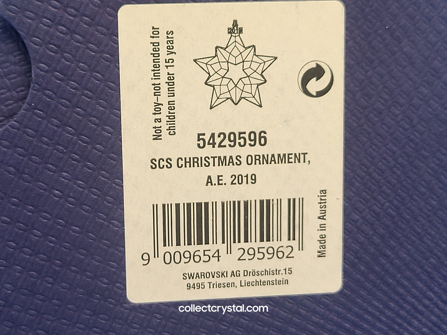 2019 CHRISTMAS ORNAMENT GOLD SCS 5429596