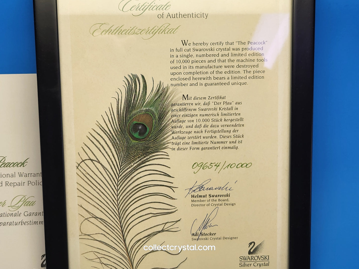 Lottery 1998 Limited Edition # 21872 Peacock Sculpture 9645 / 10,000