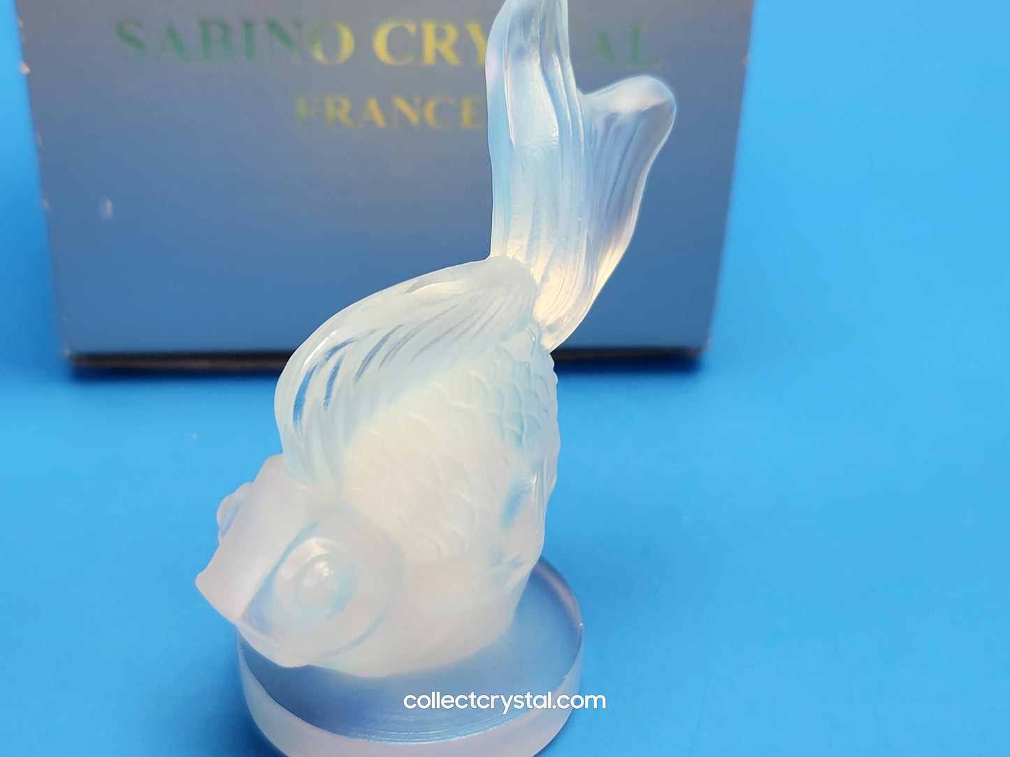 Sabino Opalescent “ Queue De Voile” Art Glass Gold Fish Figurine