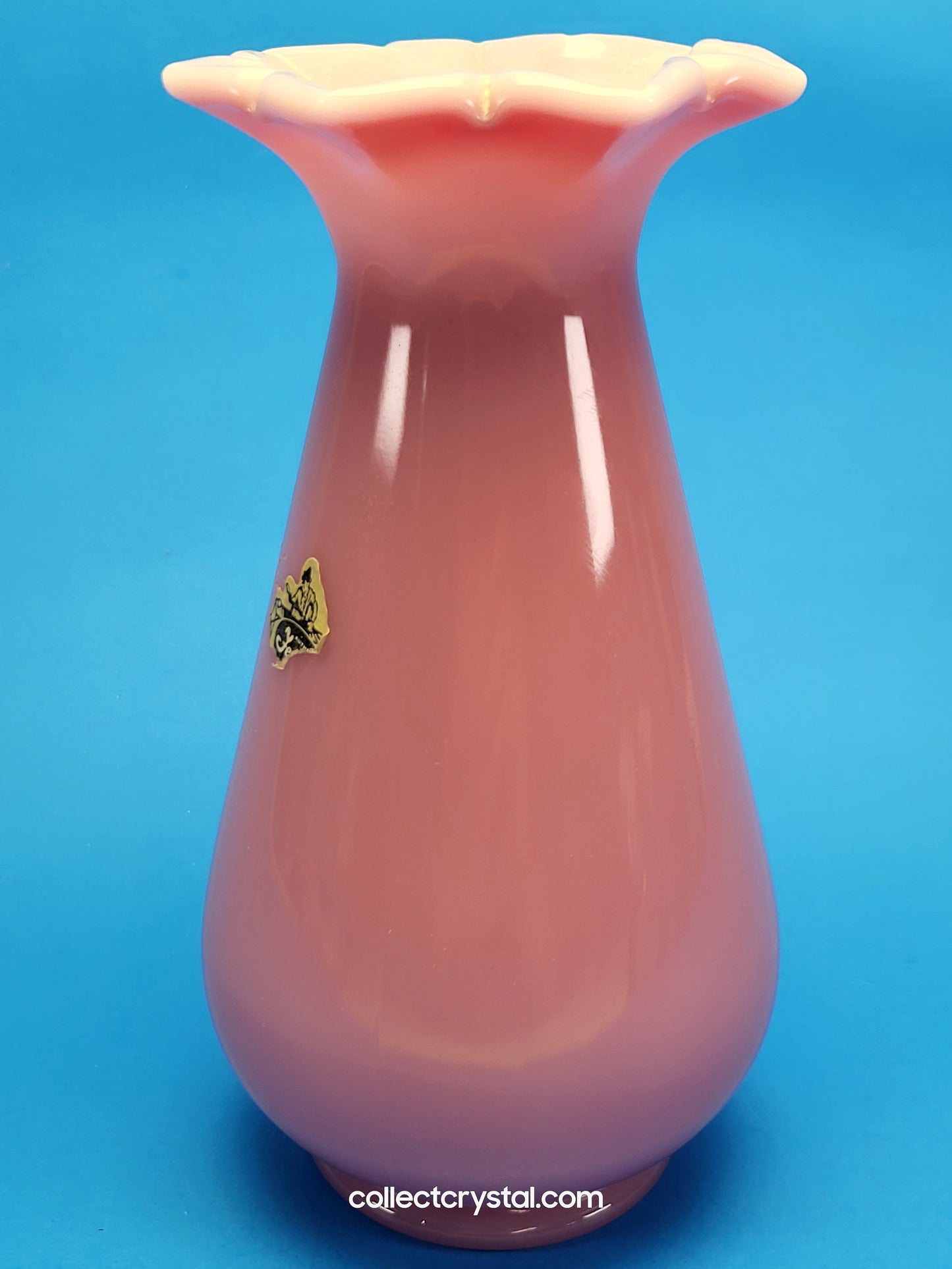Fenton Connoisseur Series Rose Quartz Sand Carved Mary Gregory Vase LE 435 / 1500