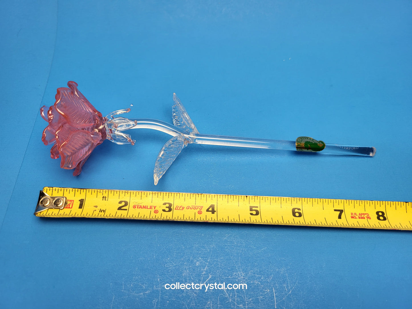 Waterford 2021 Fleurology small pink 8" long stem rose Flower # 1054996
