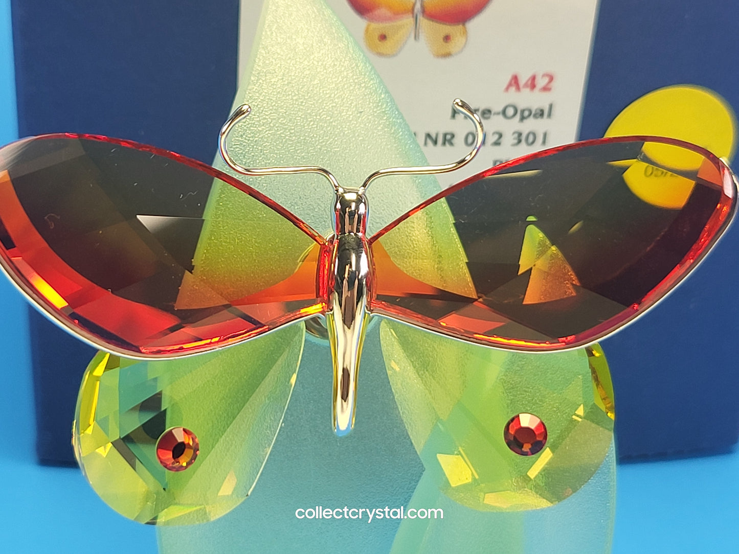 PARADISE BUGS OBJECT – BUTTERFLY ARBOREA FIRE-OPAL & Leaf # 622733