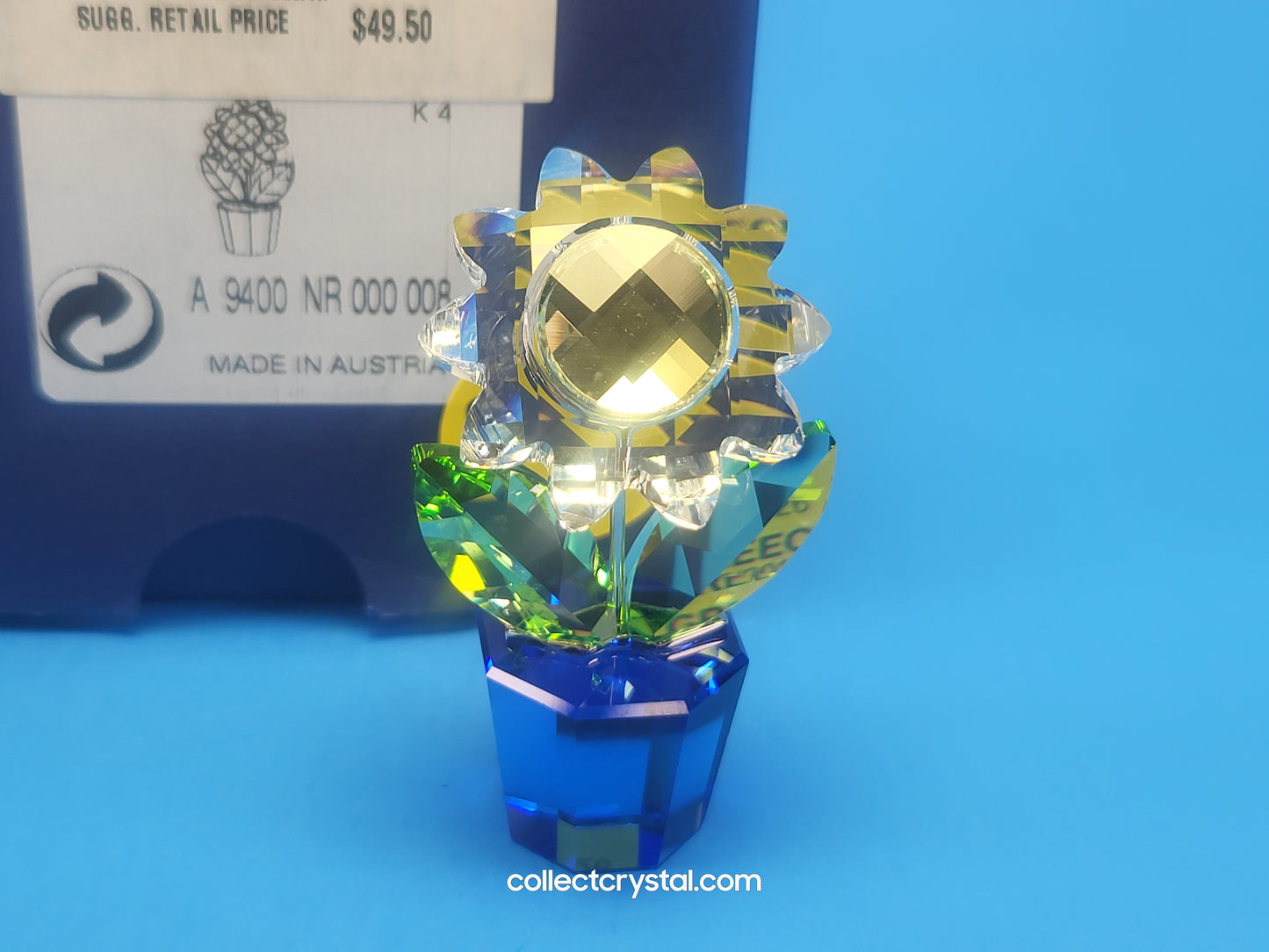 Happy Flowers # 631738 Clear Flower Blue Pot Yellow accent