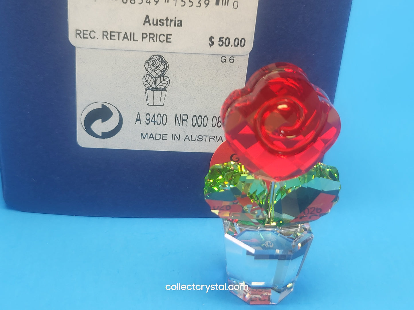 HAPPY FLOWERS - RED ROSE in clear pot # 855896 Mib
