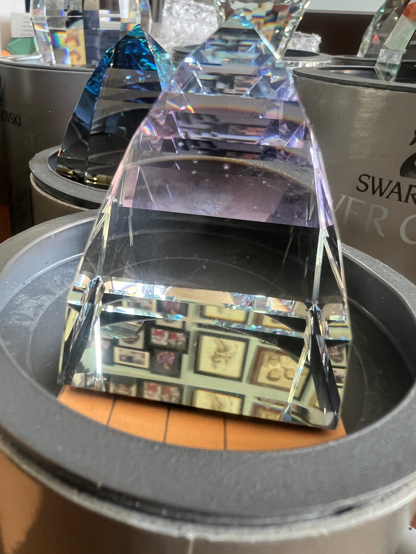 Swarovski pyramid paperweight