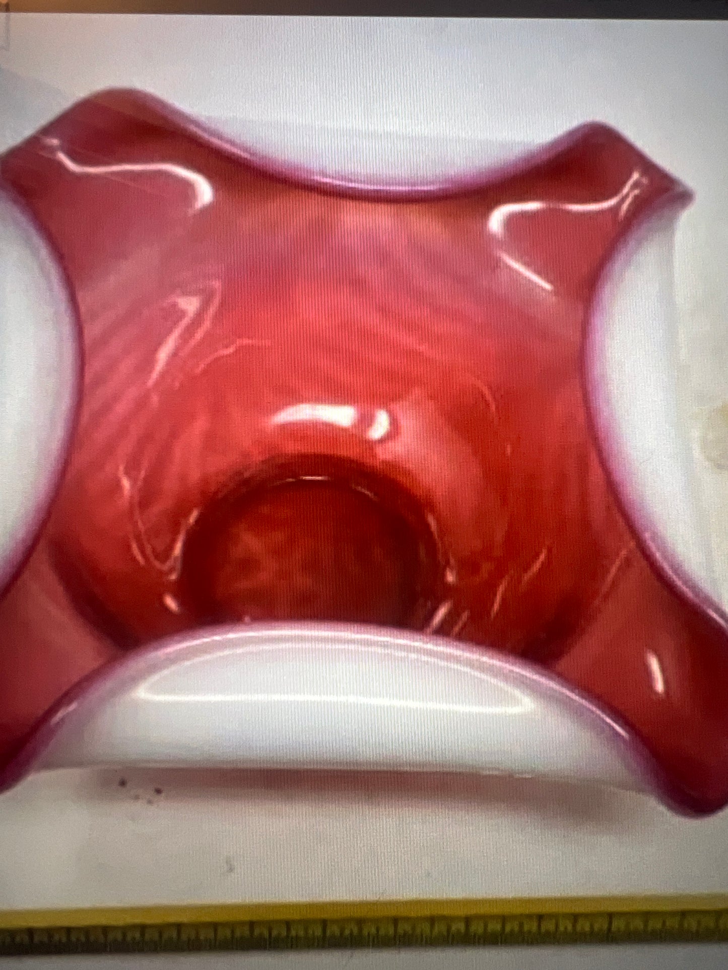 Fenton Ruby red fairy light lamp 3 piece