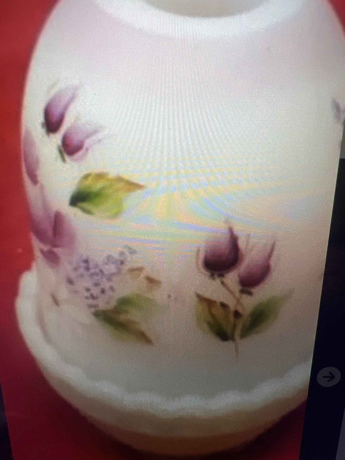 Fenton hand painted fairy light lamp