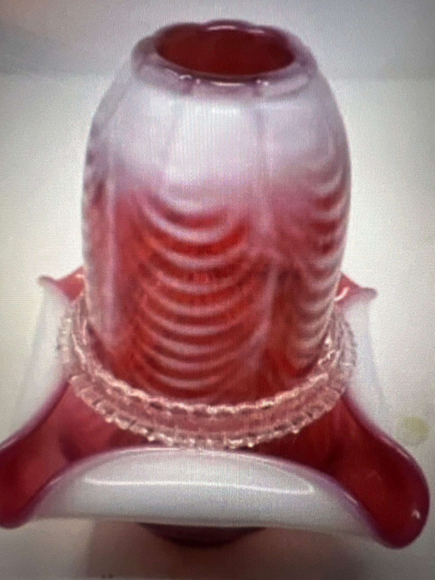 Fenton Ruby red fairy light lamp 3 piece