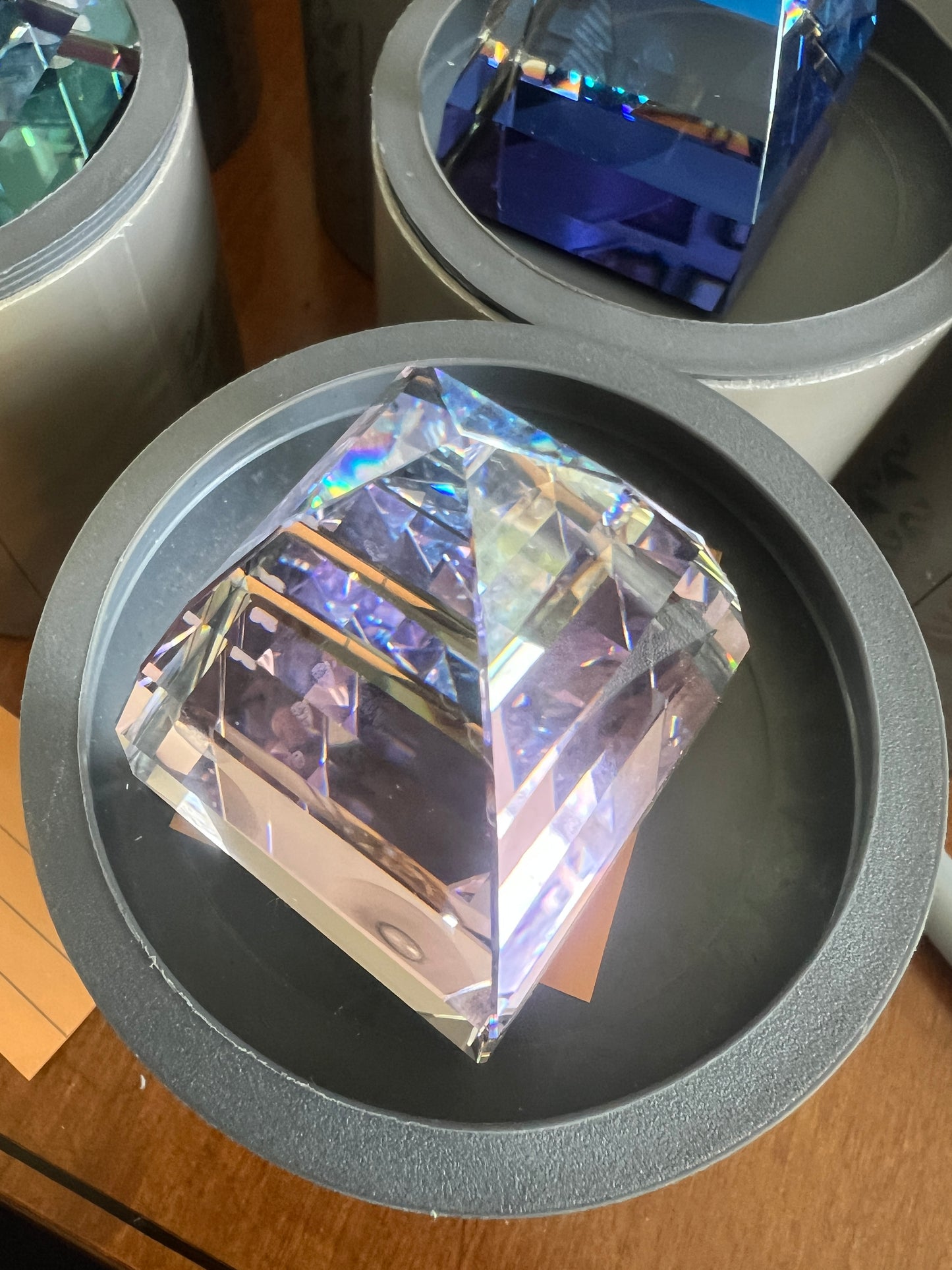 Swarovski pyramid paperweight