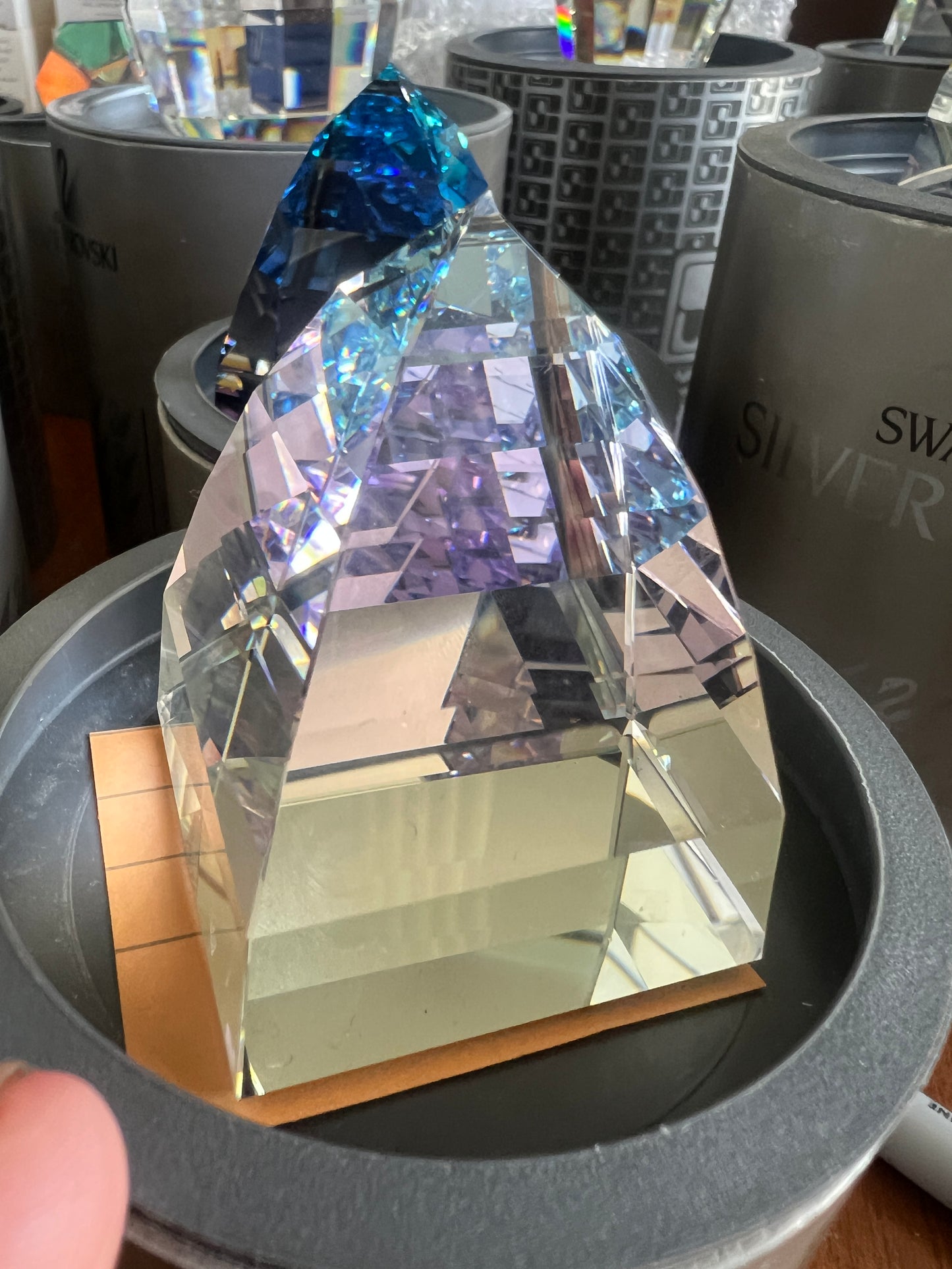 Swarovski pyramid paperweight