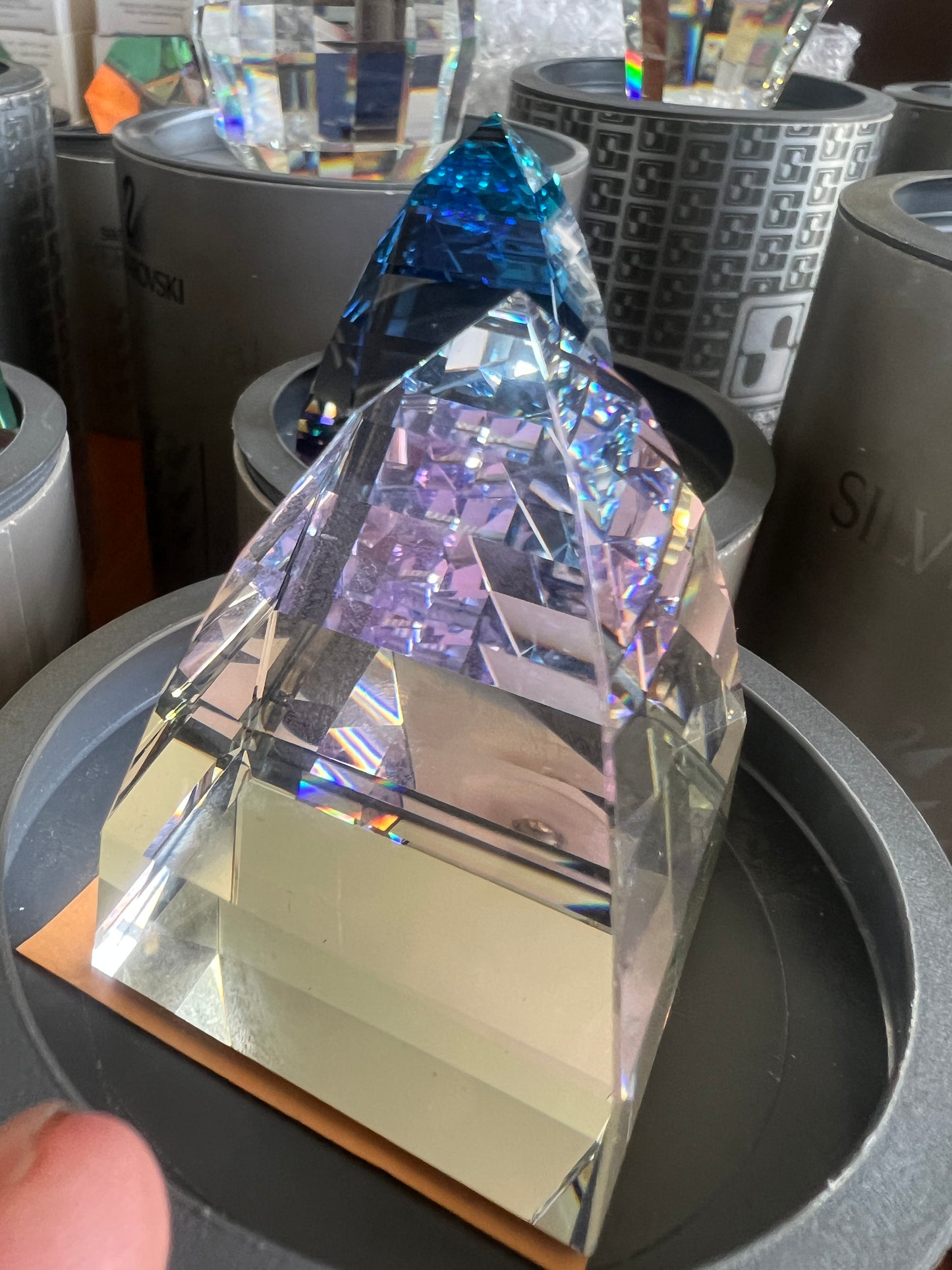 Swarovski pyramid paperweight