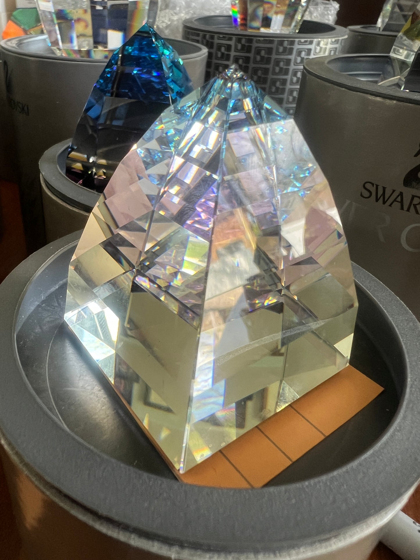 Swarovski pyramid paperweight