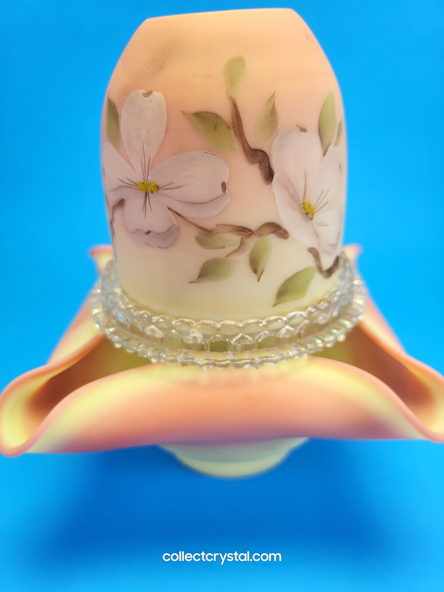 Fenton Burmese Dogwood 3 Piece Fairy Lamp