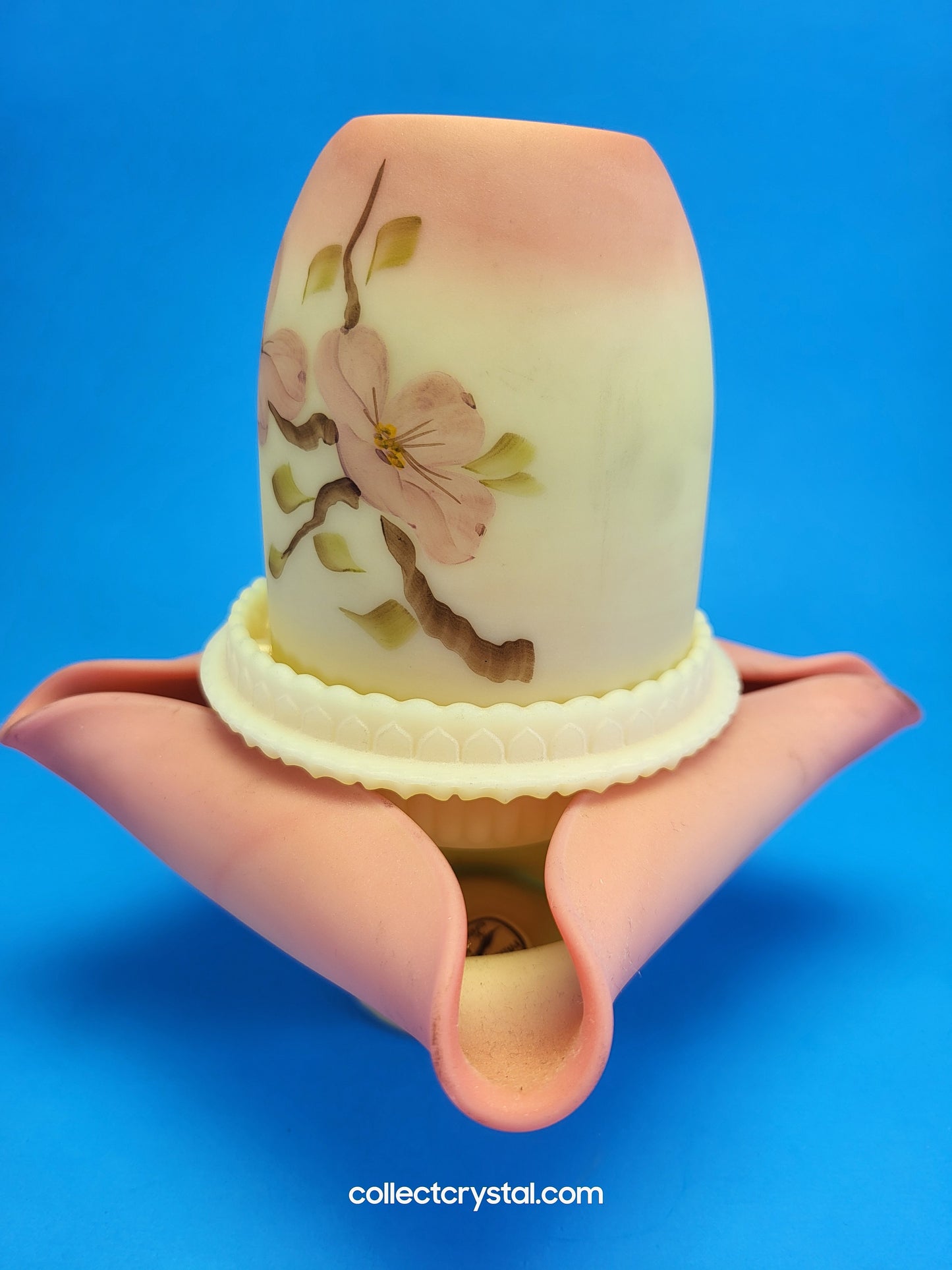 Fenton Burmese Dogwood 3 Piece Fairy Lamp