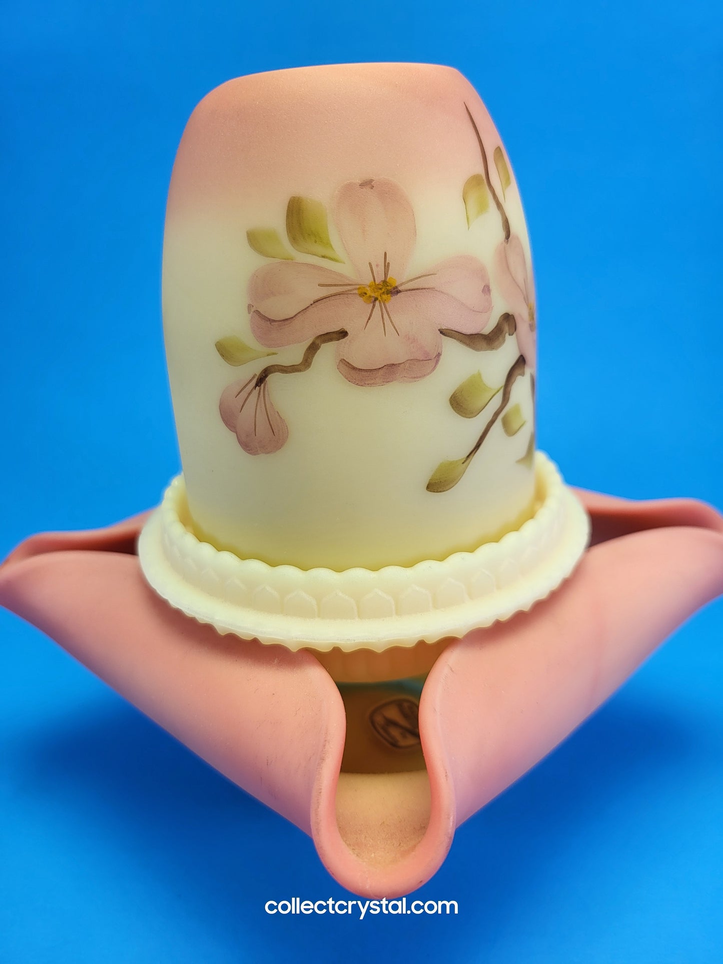Fenton Burmese Dogwood 3 Piece Fairy Lamp