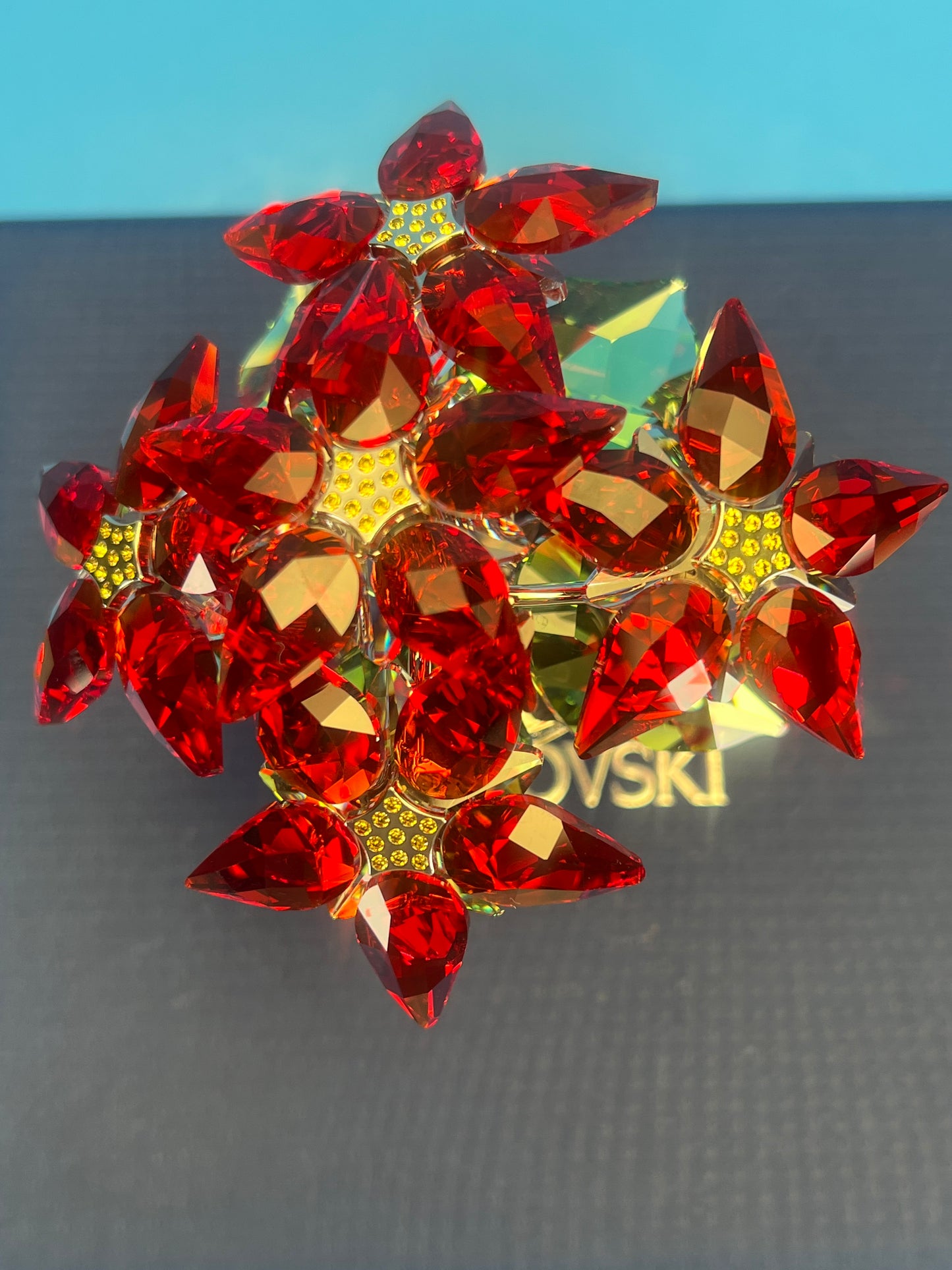 Swarovski 1139997 large Christmas poinsettia flowers no sleeve
