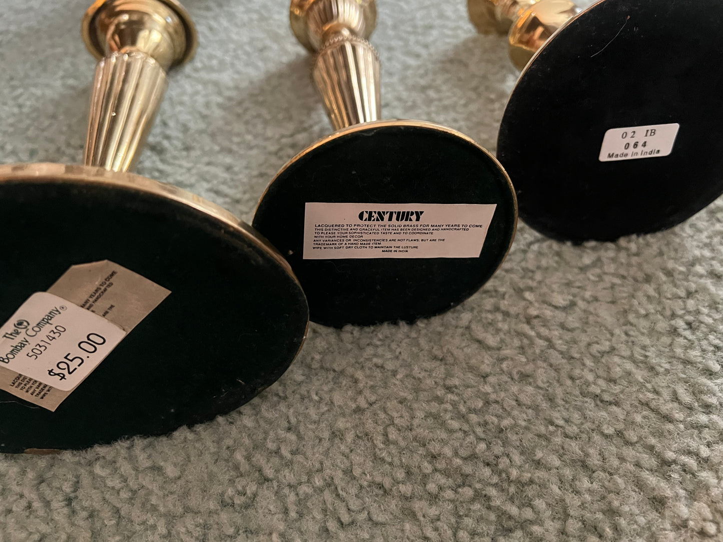 Depew # 76 Century 3 piece candle sticks