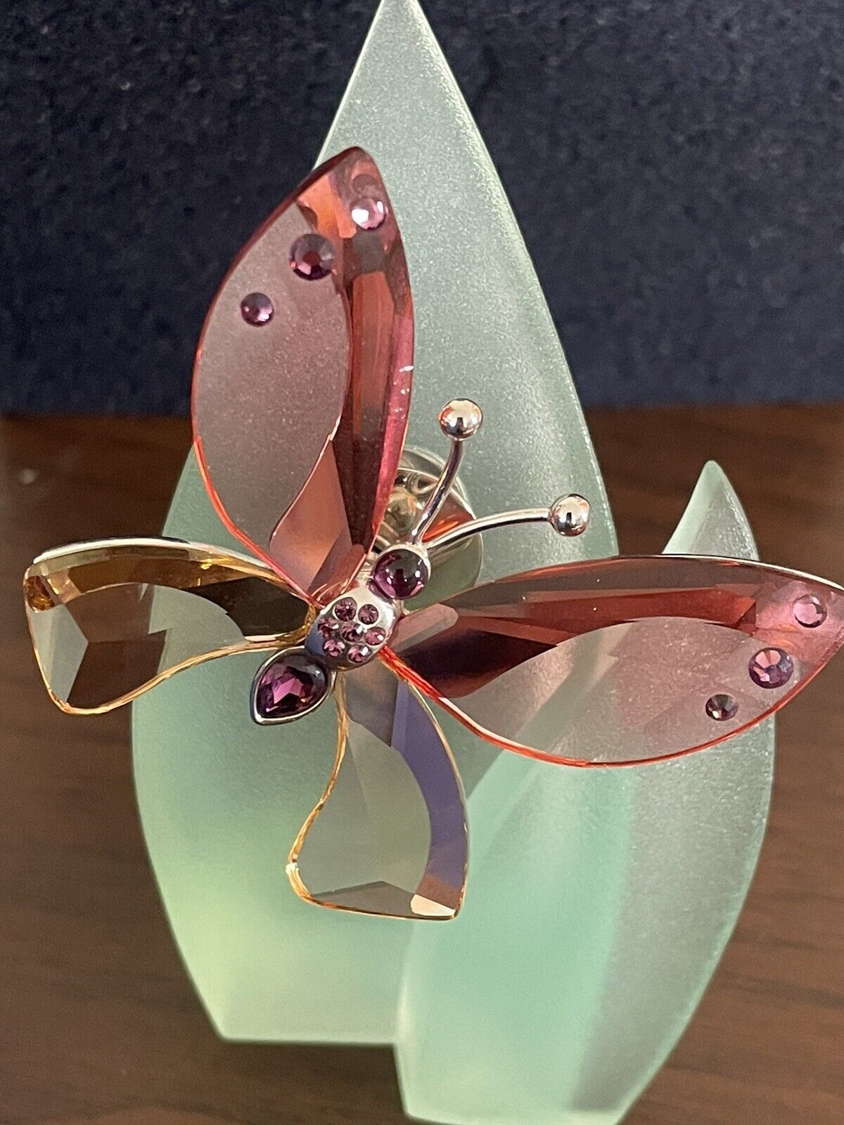 Butterfly PARADISE AZUA With Leaf # 719182 PADPARADSCHA Figurine