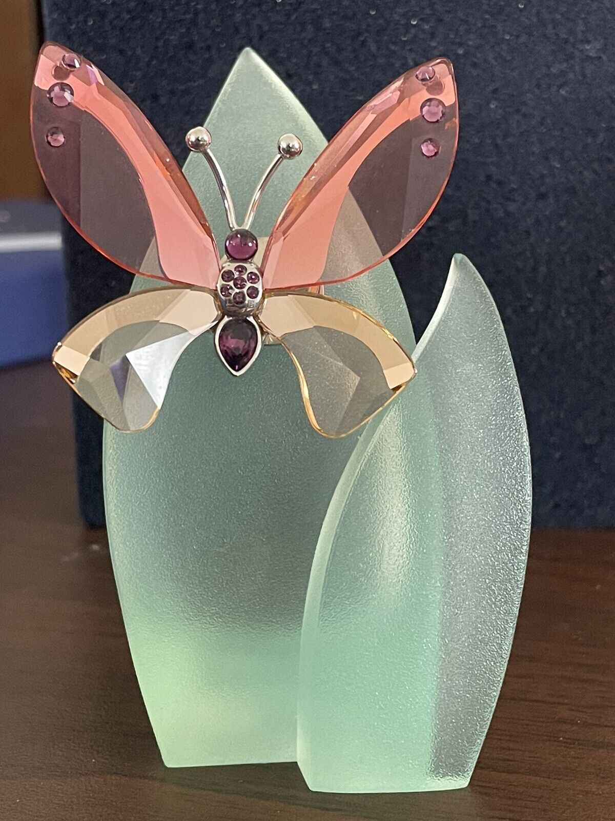 Butterfly PARADISE AZUA With Leaf # 719182 PADPARADSCHA Figurine