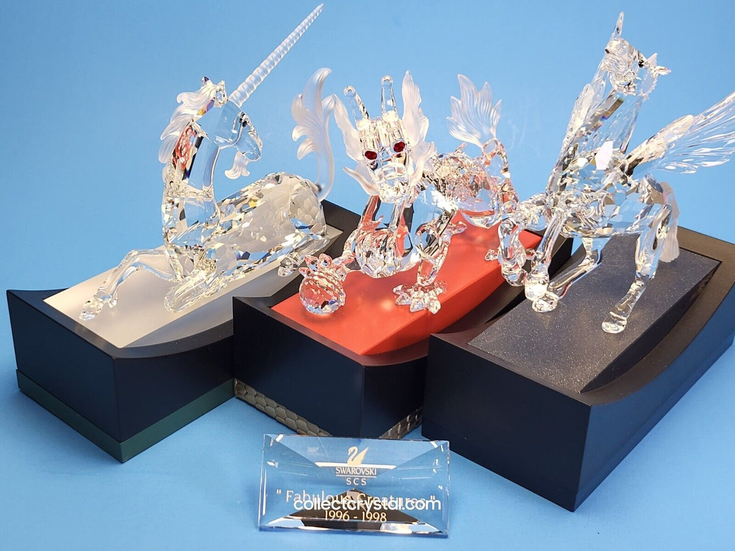 Fabulous Creatures Figurine Complete Set Unicorn 1996, Dragon 1997, Pegasus 1998 MIb