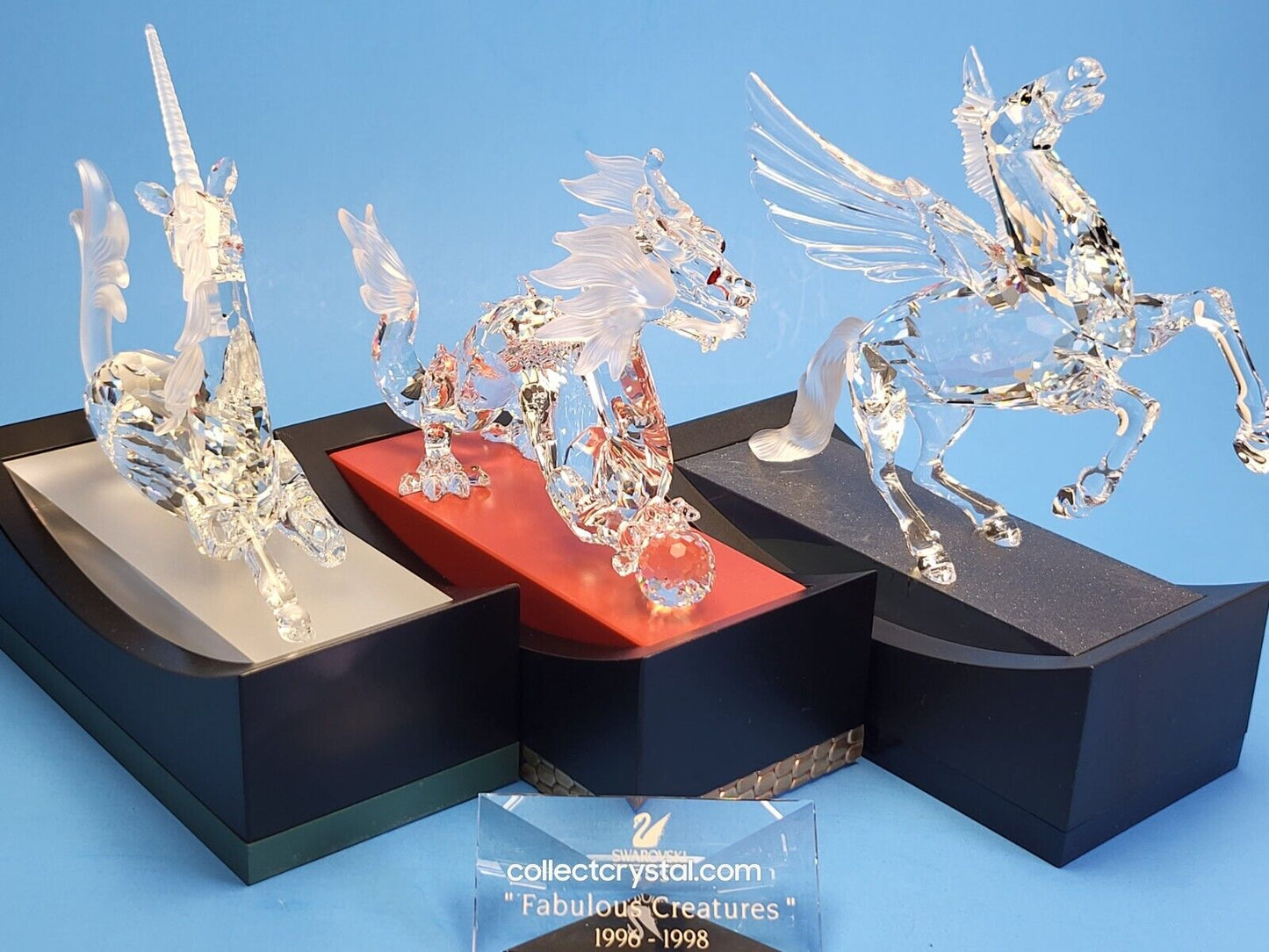 Fabulous Creatures Figurine Complete Set Unicorn 1996, Dragon 1997, Pegasus 1998 MIb
